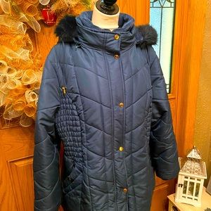 2x Susan Graver dark teal winter coat